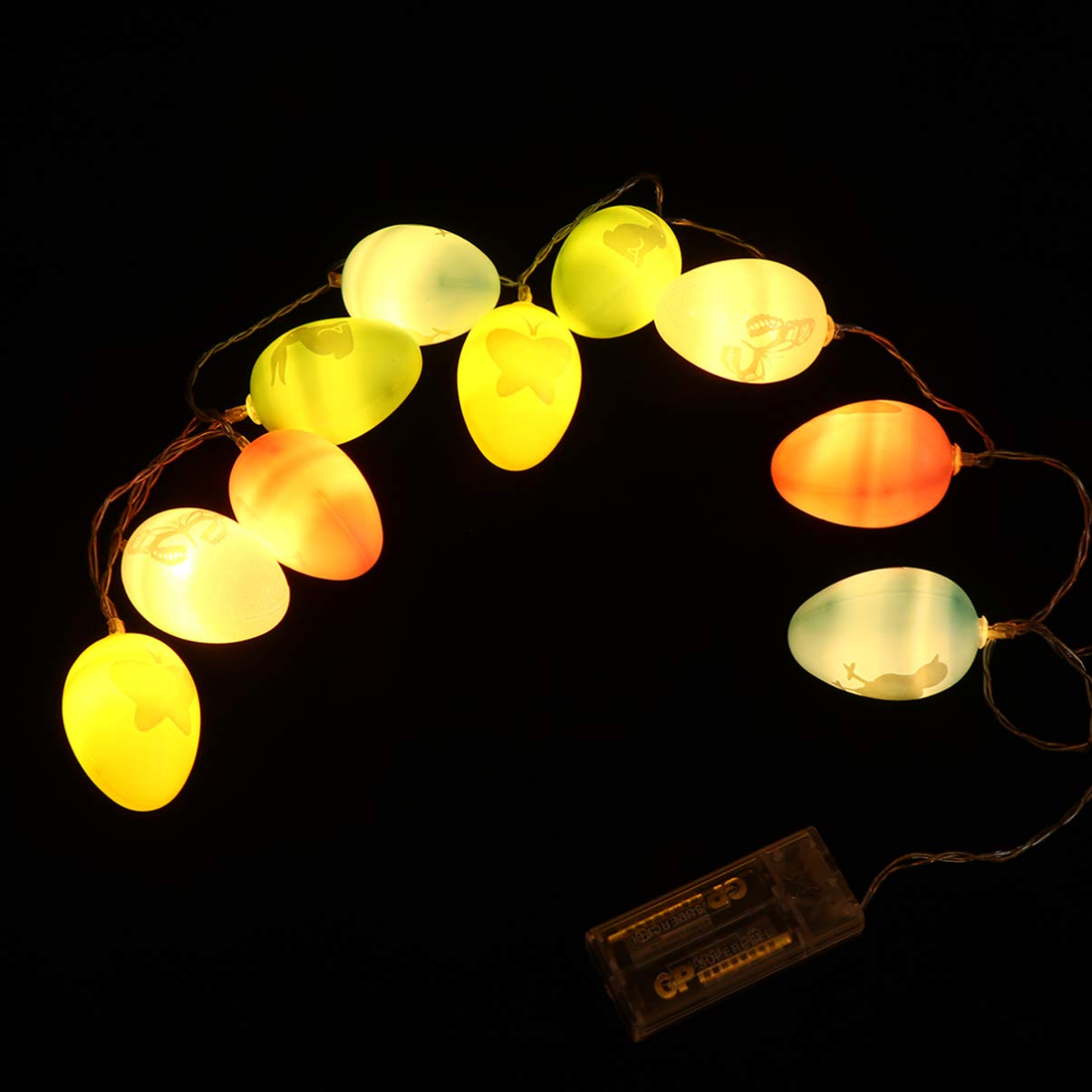 PRETYZOOM Easter Eggs Light Battery Operated Fairy Lights Decorative LED Hanging Lamp Decoration for Home Easter Tree Up Stairs Banister Party Not Battery Colorful Lamp