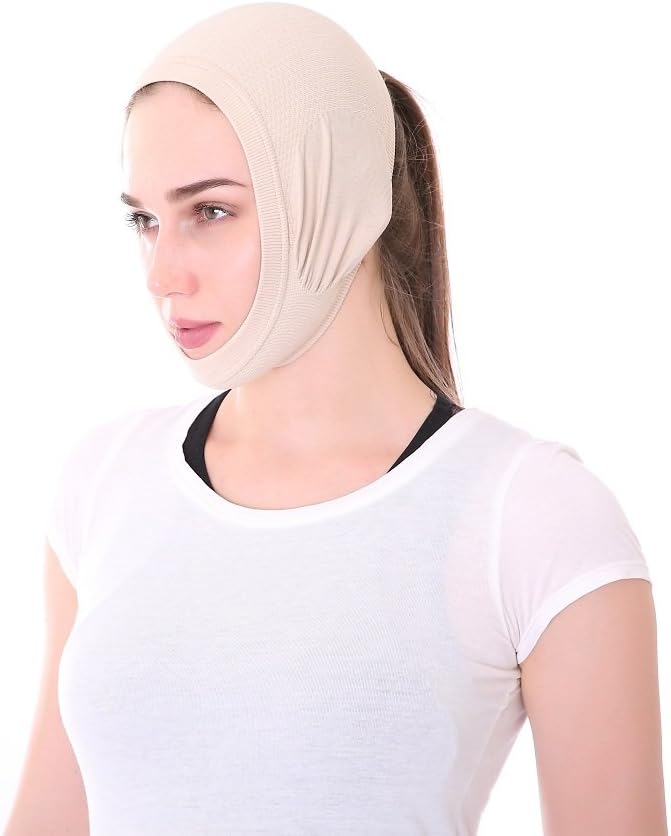 Joly Face Slimming Belt, Full Face Style Anti Wrinkle Cheek Mask Lift V Face Line Slim Strap Band (Beige)