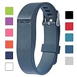 Fitbit Flex Adjustable Wristband - Fitbit Flex Silicone Replacement Secure Band with Chrome Watch Clasp and Fastener Buckle - Fix the Tracker Fall Off Problem (Navy x 1)