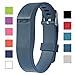 Fitbit Flex Adjustable Wristband - Fitbit Flex Silicone Replacement Secure Band with Chrome Watch Clasp and Fastener Buckle - Fix the Tracker Fall Off Problem (Navy x 1)