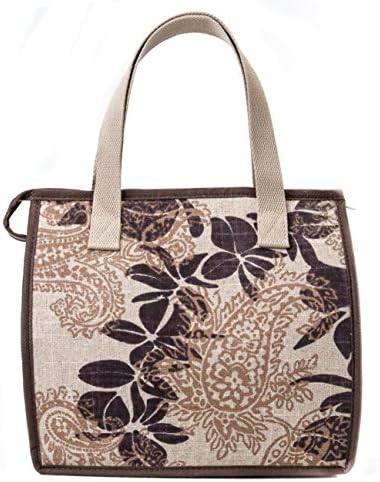 Artecobags Insulated Jute Cotton Lunch Tote Bag - Bali