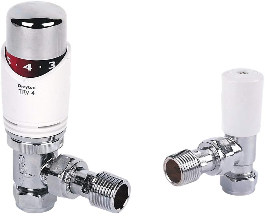 Drayton TRV4 Thermostatic Radiator Valve + Lockshield Valve 15mm