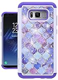 Galaxy S8 Plus Case, Nuomaofly [Creative] Studded Rhinestone Crystal Bling Hybrid Armor Defender Protective Case Cover for Samsung Galaxy S8 Plus (Purple)