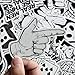 Dr.Qiiwi 100pcs Random DIY Vinyl Decal Car-Styling Bumper Stickers Graffiti Patches for Car Motorcycle Bicycle Luggage Notebook Laptop Skateboard (Black and White)