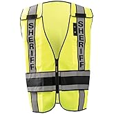 OccuNomix Sheriff Public Safety LUX-DPSS-DOR Yellow Medium Polyester Mesh High-Visibility Vest