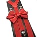 4everStore Unisex Bow Tie & Suspender Sets, Red