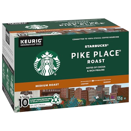 Starbucks Pike Place, Medium Roast Coffee, Single Serve Keurig K-cup Pods, 6 Boxes, 60 Capsules