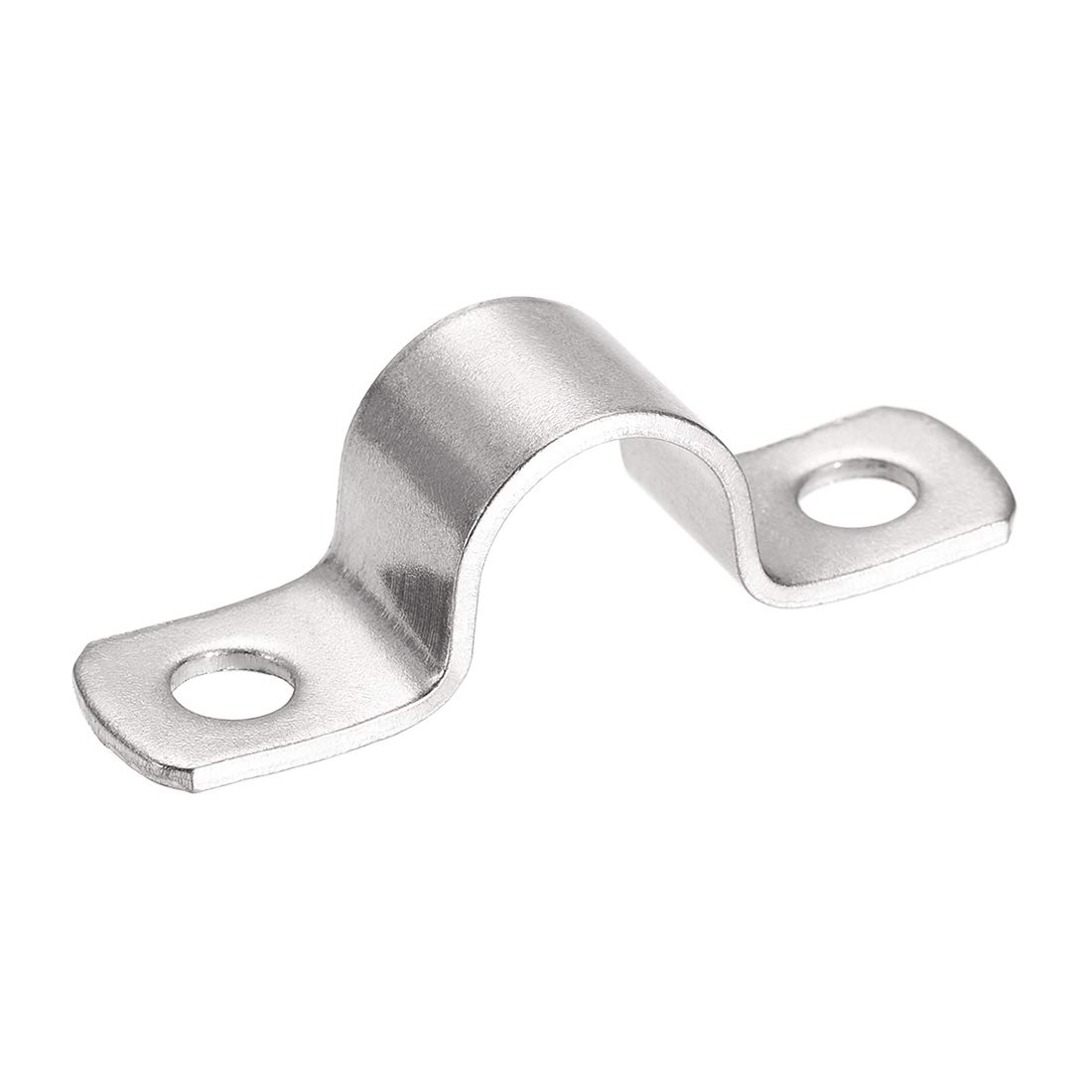 sourcing map 18mm(0.7") Rigid Pipe Strap, 2 Holes Tube Straps 304 Stainless Steel Tension Tube Clamp 4pcs