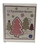 Biedermann 4-Inch Pyramid Candles, Red, Box of 12