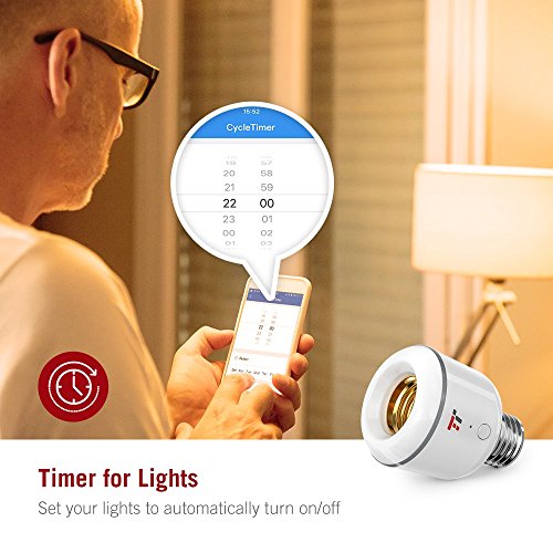 image for TaoTronics Smart Bulb Adapter, Compatible with Alexa, No Hub Required,