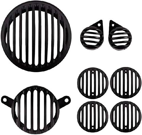 Royal ENFEILD Headlight Tail Light Parking Light Indicator Grill Protector for Royal Enfield Classic 350 & 500 (Black, Set of 8) by -Appe