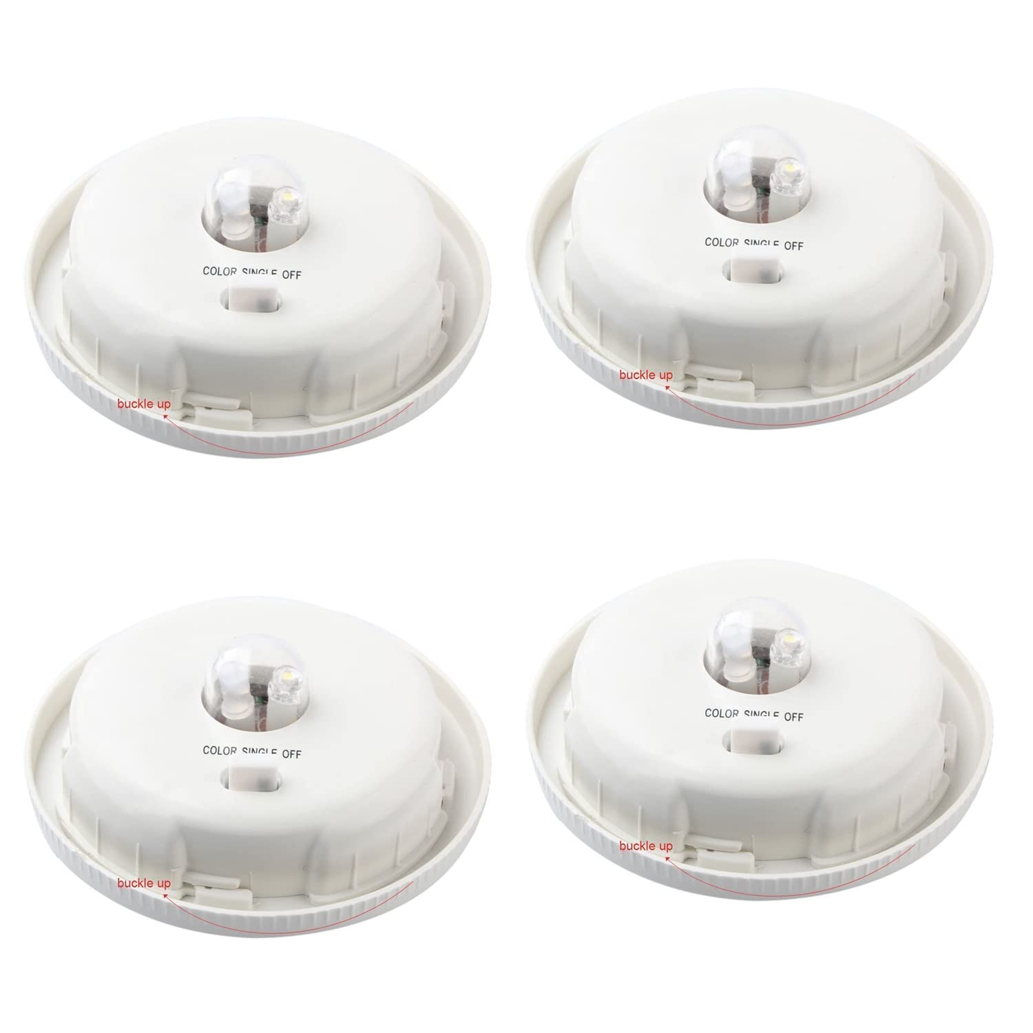 KINGCOO 8cm Solar Lights Garden Lamp Replacement Top with LED Light Bulb, Solar Panel Lantern Lid, 4PCS