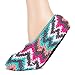 World's Softest Cozy Slippers (Medium, Fuschia Chevron)