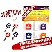 LLKC Stretchee Key Cover Caps. Free Key Chain! Free Labels! Stretchy Material -One Size Fits Most Keys -Blank & Printed Labels - Great Key Identifier