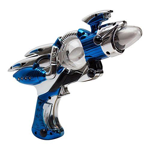 Galactic 5Piece Bundle with Outer Space LightUp Toy Ray Gun and ClipOn SilverTone Plastic