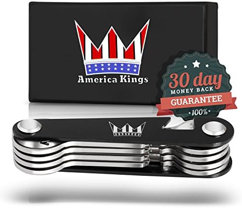 Compact Key Holder, Holds Keys Like a Pocket Knife, Also Works as a Bottle Opener, Up To 12 Keys Aluminum Compact Key Organizer, Includes Bonus S-Clip and Expansion Pack