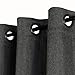H.VERSAILTEX Linen Blackout Curtains 108 Inches Long for Bedroom/Living Room Thermal Insulated Grommet Curtain Primitive Textured Linen Burlap Effect Window Draperies 2 Panels - Heather Charcoal Gray