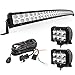 LED Light Bar YITAMOTOR Curved 50 Inch 288W Light Bar Combo + 2 PCS 18W Spotlight with Wiring Harness compatible for Truck ATV Jeep, IP67 Waterproof LED Lights