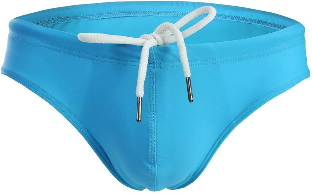 CSMARTE Mens Solid Swim Briefs Drawstring Shorts Trunks Bikini Briefs