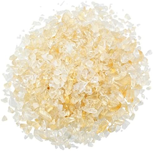 eGlomart 1 lb/Bag Citrine Tumbled Chips, Small Stone Crushed Pieces Irregular Shaped Stones Healing Reiki Crystal-[About 460 gram]