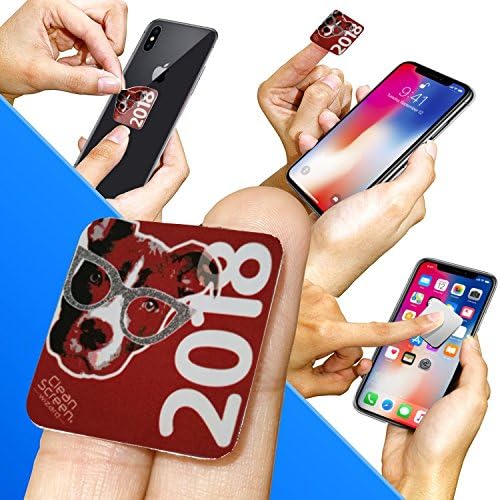 Clean Screen Wizard Microfiber Sticker Screen Cleaner for Phones, Electronic Devices. The Year of the Dog- Large