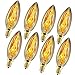 Vintage Incandescent Chandelier Light Bulbs 60W 110-130V, 320 Lumen,2200K,Torpedo Shape Bullet Top Light Bulb with Candelabra Base (E12) Home Light Fixtures Decorative, Dimmable,8-Pack