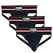 Golberg Mens Athletic Supporter - Naturally Contoured Waistband - (3 Pack, Pitch Black, Large)