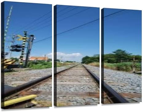 Amazon Co Jp 風景 線路 続く 遠く レール 遥か 電車 Jr 小海線 ゆるてつ ゆる鉄 爽快 爽やか さわやか 青空 晴天 清々しい 踏切 鉄道 高原ポスター パネル 現代壁の絵 壁掛け 部屋飾り 背景絵画 壁アート 完成品 3枚セット すぐ飾る