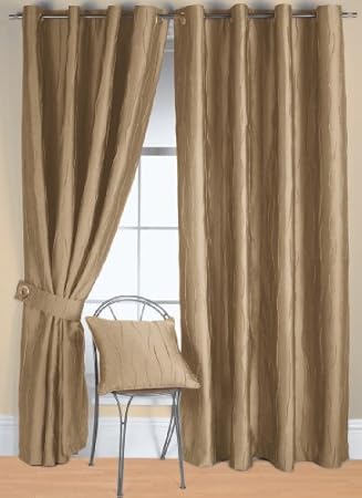 Jazz Ready Made Eyelet Curtains 90 X 84 Linen Amazon Co Uk