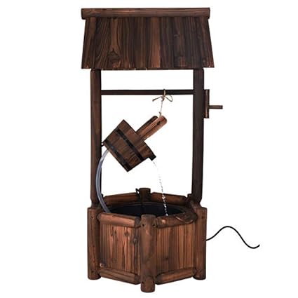 Amazon Com Gjh One Garden Rustic Wishing Well Water Fountain