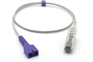 SINO-K Compatible Nellcor 9 Pins Veterinary Reusable Spo2 Sensor Probe Animal Ear Tongue Clip 3.2 ft Connector Accurate Measurement Fast Responses