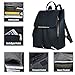 COOFIT Black Faux Leather Backpack for Women Schoolbag Casual Daypack
