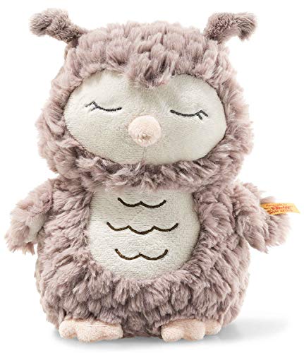 Steiff Kuscheltier Ollie Eule, Süßes Stofftier, Jungen, Mädchen & Babys ab 0 Monaten, Soft Cuddly Friends, Plüschtier 23 cm, Beige, 241833