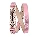 Hagibis Genuine Leather Bands with Metal Pendant for Fitbit Flex 2 (Gold Pink)