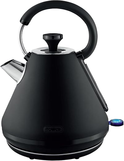 Tower Sera Pyramid Kettle 1.7L 3KW Smoked Black Trim T10079BLK