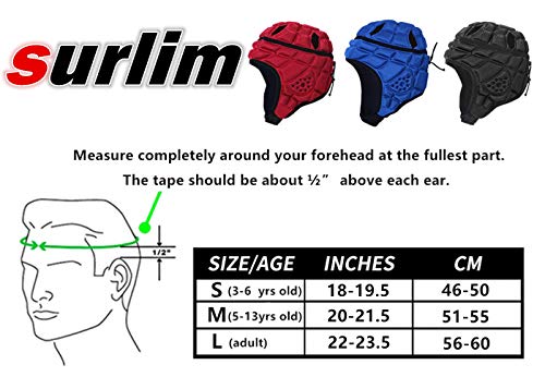 image for surlim Rugby Helmet Headguard Headgear for Soccer Scrum Cap Soft Prote