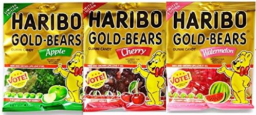 Gummi Gold Bears Limited Edition Candy In Apple, Cherry, &amp; Watermelon Flavored Bundle