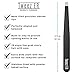 Tweez ER Professional Stainless Steel Slant Tip Tweezers for Eyebrow Grooming & Precision Hair Removal, Compact Black Style with Protective Case