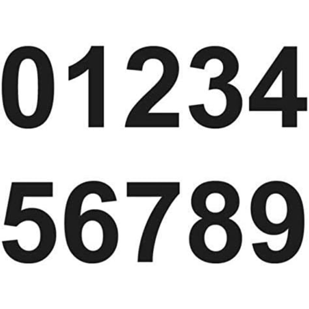 Merriway BH07148 (20 Pcs) Black Vinyl Stick-On Wheelie Bin Post Box Crate Dust Bin Numerals 75 mm (3 Inch) Numbers 0 to 9 - Pack of 20 Pieces (2 of Each Number)
