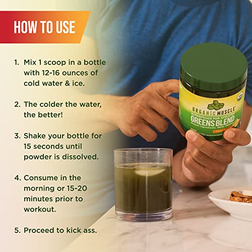 Organic Muscle Organic Superfood Greens Powder Energy Boosting Green