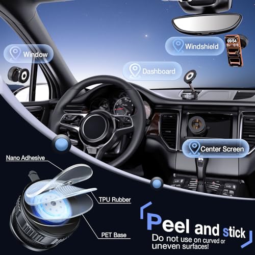 Vooii Phone Holders for Your Car for Magsafe (130+LB Strongest Ever Suction) 360° Adjustable Vacuum Car Phone Mount Magnetic, Car Phone Holder for iPhone 17 Pro Max for Automotive Multi Gauges
