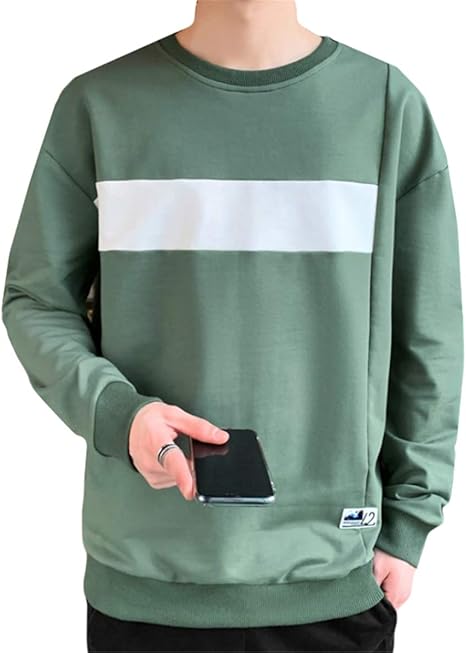 Amazon Yojap トレーナー パーカー メンズ 長袖 薄手 秋服 柔らかい ゆったり 街着 クールネック スウェット プルオーバー ゆったり 春夏秋冬に適応 大きいサイズ ファション 人気 おしゃれ トレーナー パーカー 通販