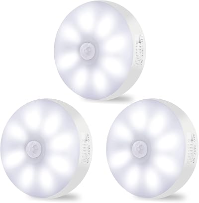 KOOSREEL Motion Sensor Lights Indoor 3 Pack USB Rechargeable LED Stair Lights