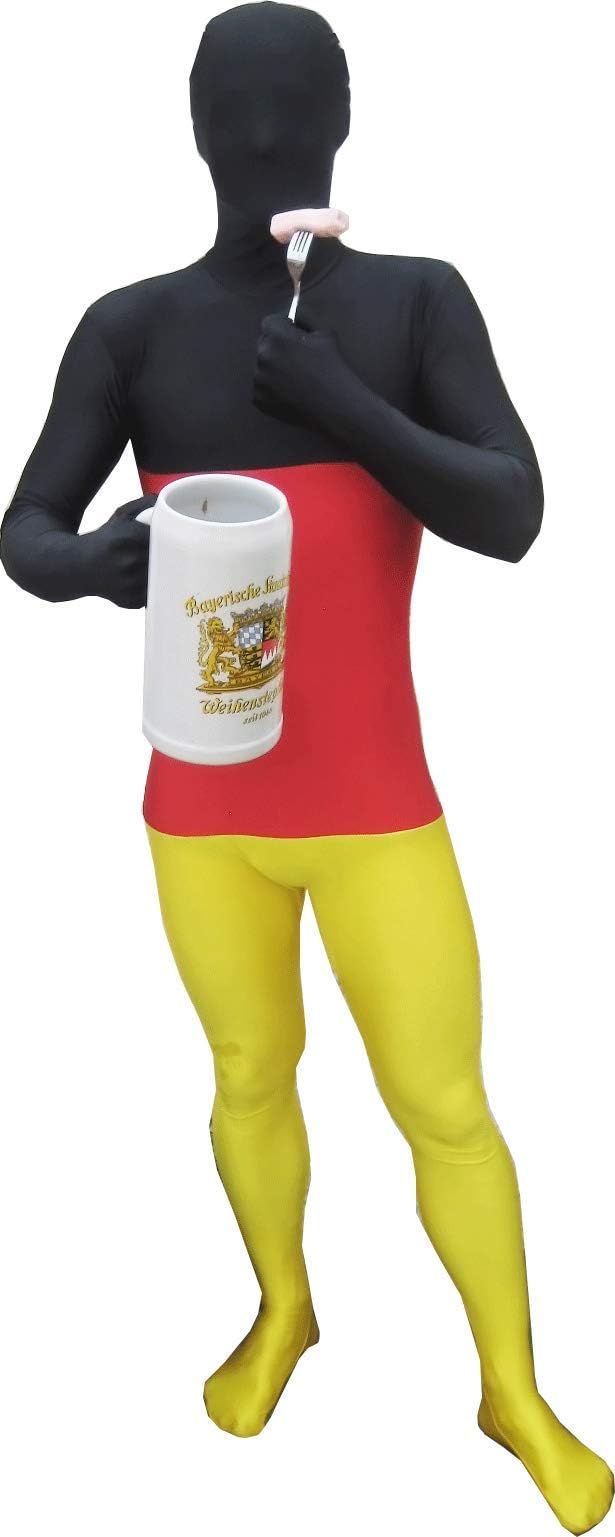 Germany Original Flag Morphsuit Fancy Dress Costume - size XXLarge - 6”2-6”9 (186cm-206cm)