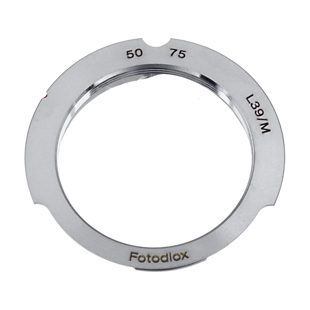 Fotodiox Lens Mount Adapter, M39 (39mm x1, Thread Leica Screw Mount) Lens to Leica M Adapter with 50mm/75mm Frame Line, fits Leica M3 · M2 · M1 · M4 · M5 · CL · M6 · MP · M7 · M8 · M9, Hexar RF · Epson R-D1 · 35mm Bessa · Cosina Voigtländer · Minolta CLE · Rollei 35 RF · Zeiss Ikon