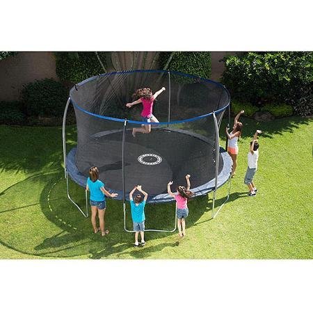 14 Ft BouncePro Trampoline With Enclosure Safety Net And Electron