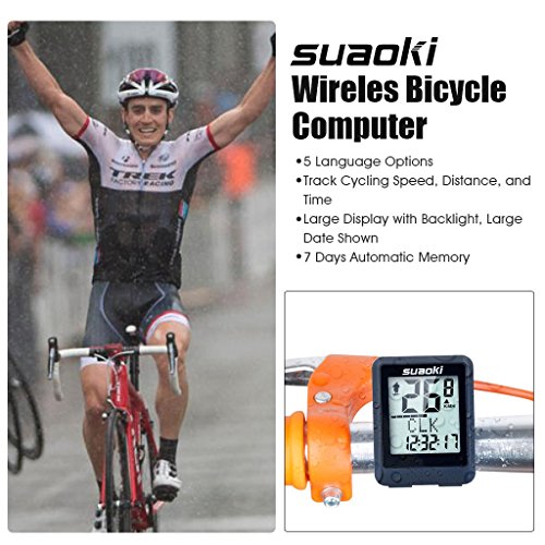 SUAOKI Wireless Bike Computer Bicycle Speedometer Bike Odometer with
