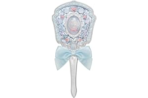 Flower Knows Shell's Jewel Hand Mirror,Vintage Portable Handheld Mirror,Fancy & Pretty Princess Mirror with Long Handle,Gift for Girls(Blue Seashell)