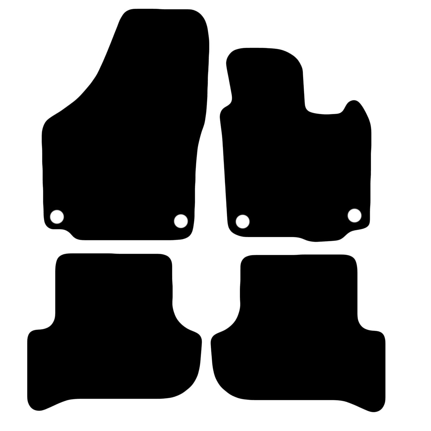 Carsio Carpet Car Mats For Skoda Yeti 2009 Onwards 4 Piece Set with 4 Clips Tailored Fit Floor Mat Complete Accessory Black Custom Fitted - All Weather, Anti-Slip Backing & Black Trim