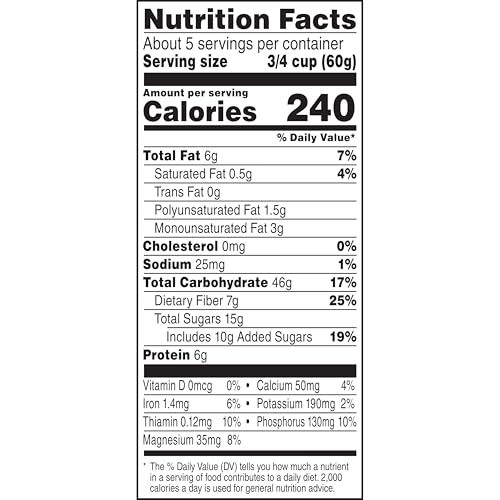 BARE GRANOLA, APPLE CINNAMON, 7G FIBER, WHOLE GRAINS, HEART HEALTHY, REAL FRUIT PIECES, 11 OZ BAG